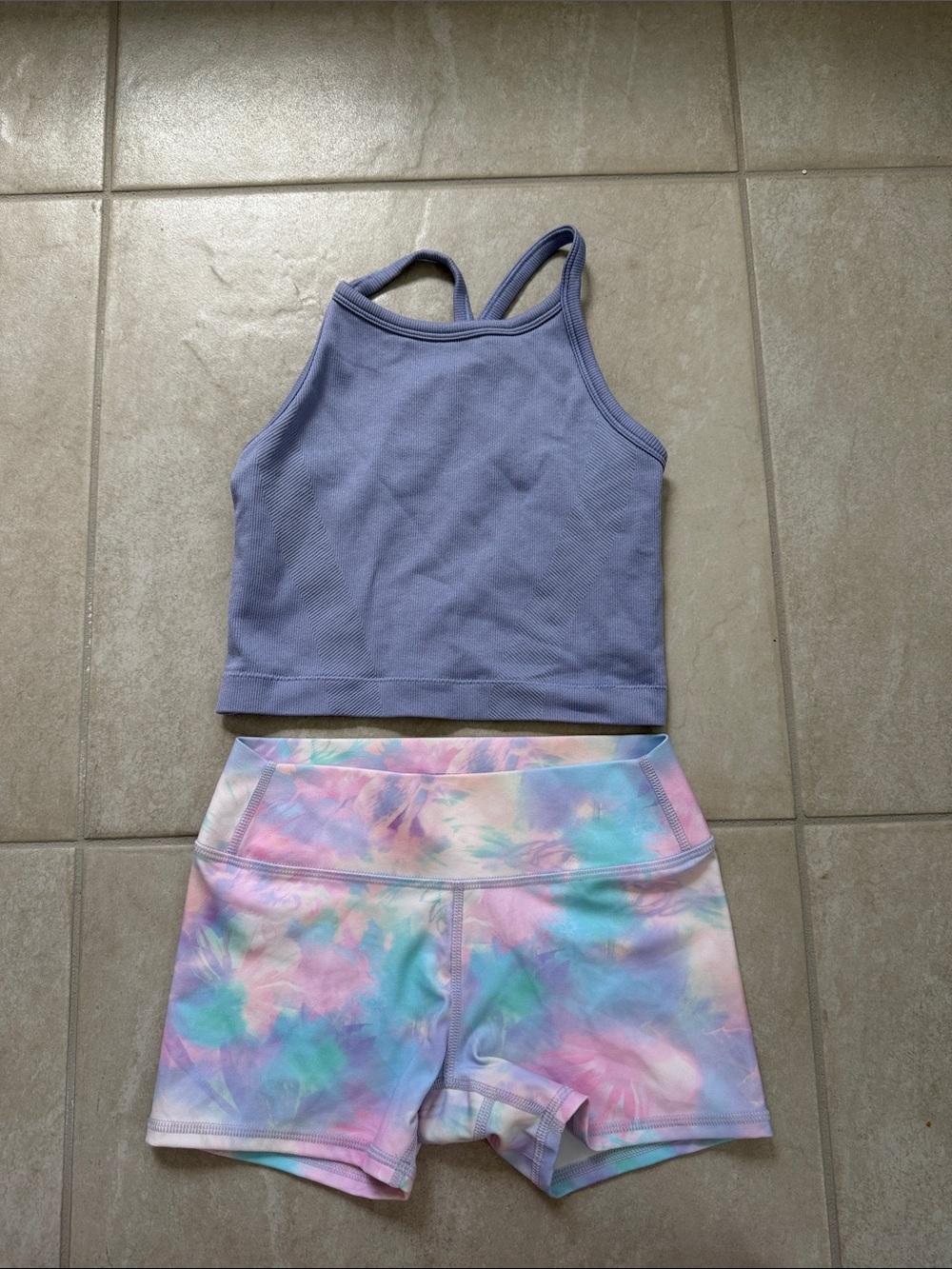 All in Motion Pastel Tie-Dye Tank and Shorts Set